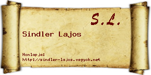 Sindler Lajos névjegykártya
